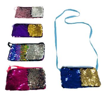 7"x4.25" Reversible Sequin Change Purse [Crossbody]